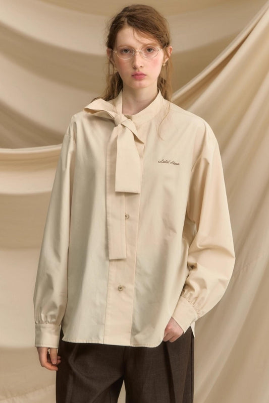 Vintage Bow Strap Striped Shirt