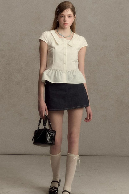 Summer Plaid Sleeve Top