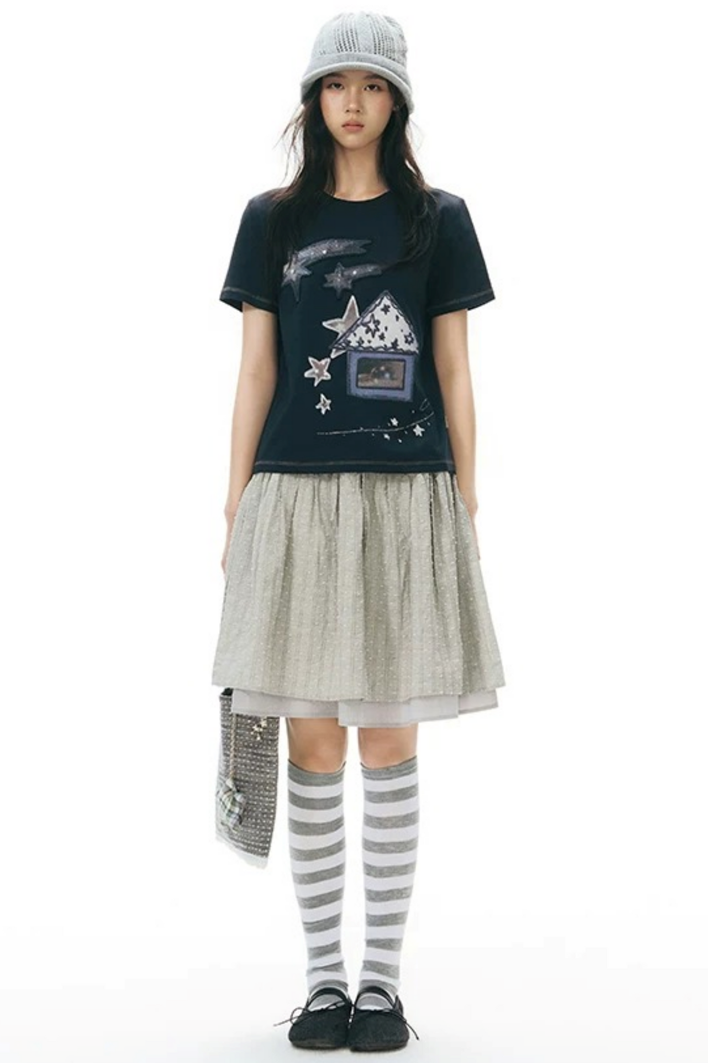 Double-Layered Puff A-Line Skirt