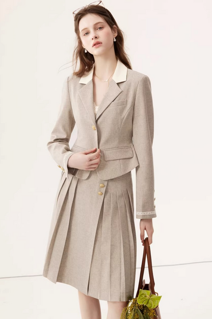 Color-Block Linen Skirt Set-Up