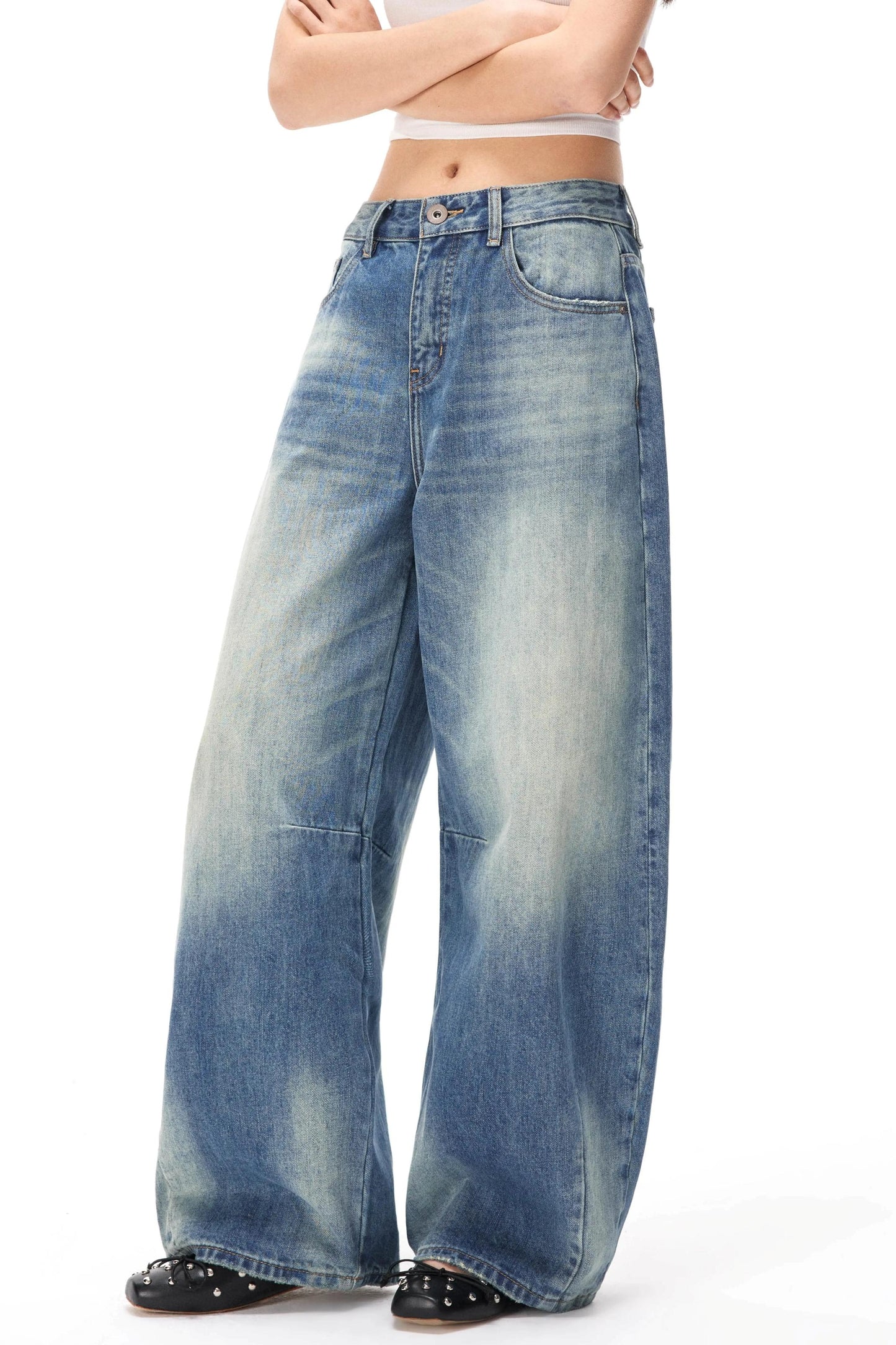 Retro Washed Velvet Scimitar Jeans