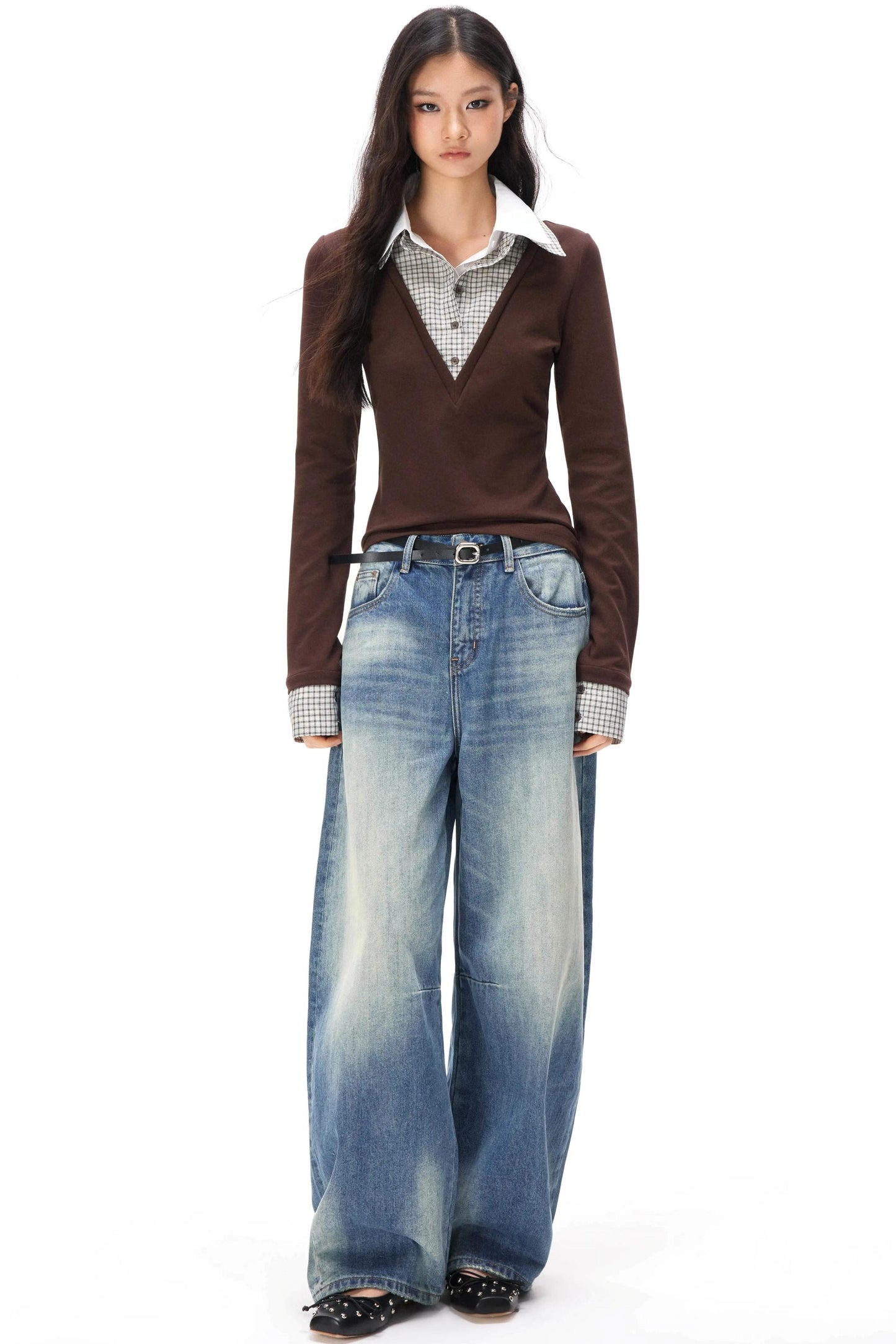 Retro Strick-Lagenlook-Top