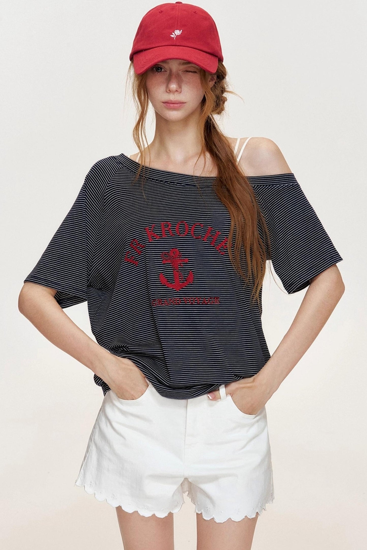 Navycore Knitted Striped T-shirt