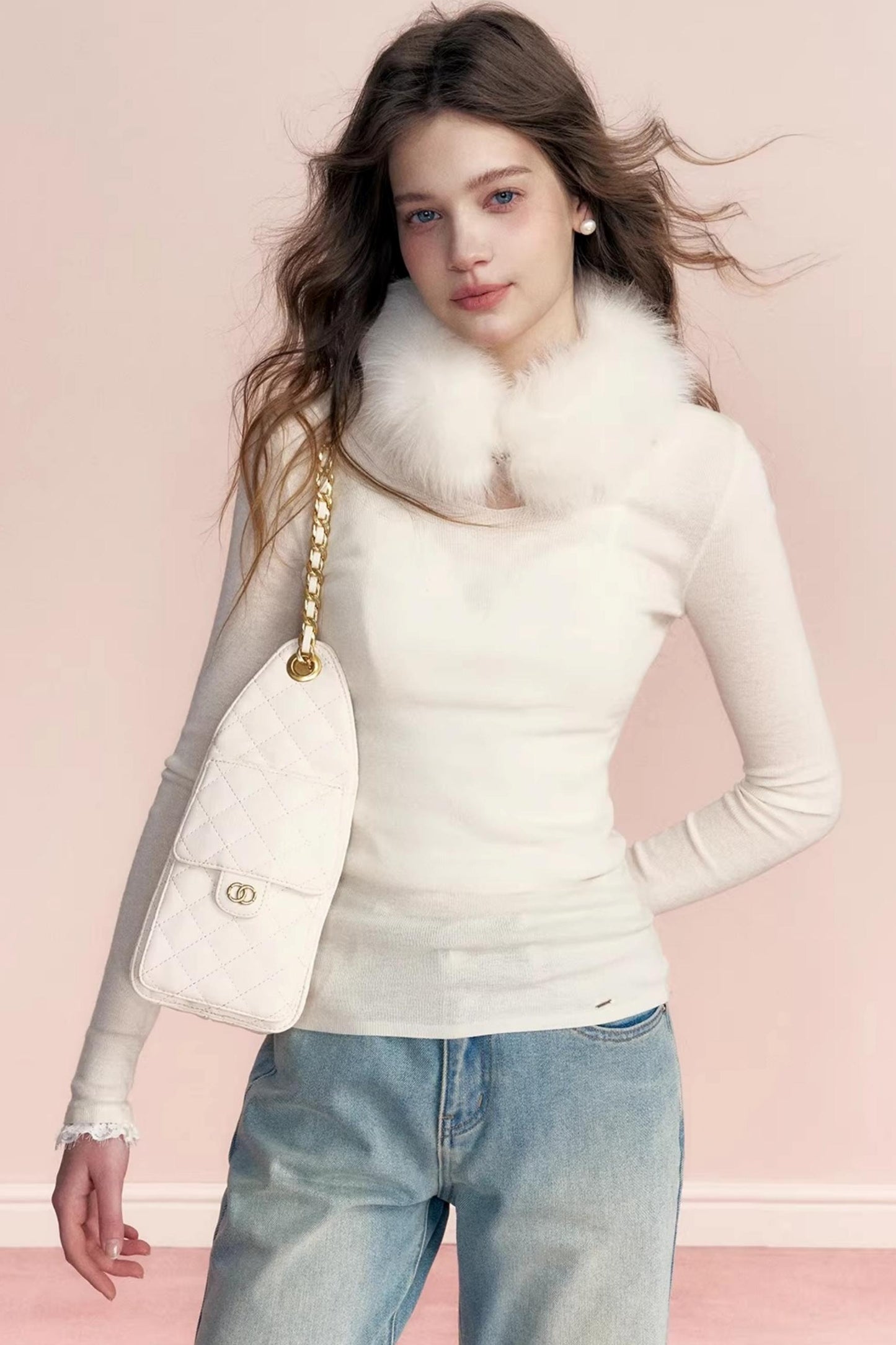 Linen Wool V-Neck Top