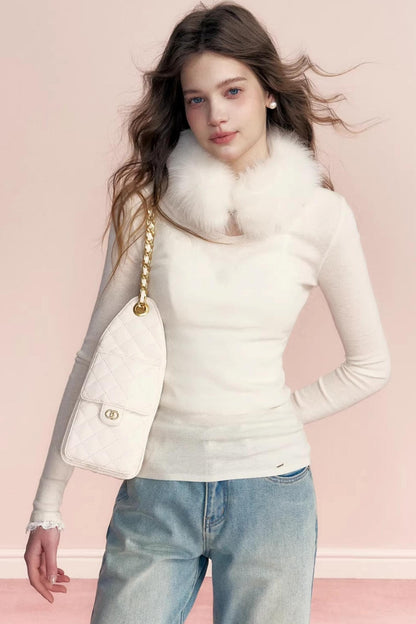 Linen Wool V-Neck Top