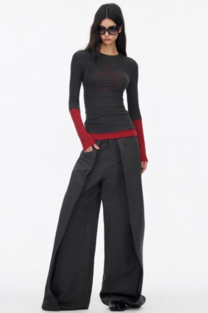 Layered Letter Print Top