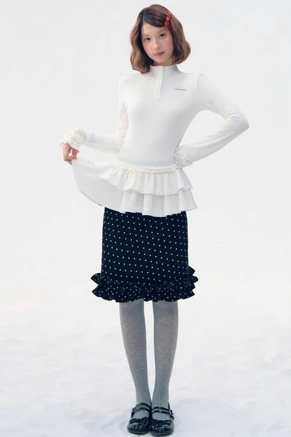 Retro Plaid Lace Skirt