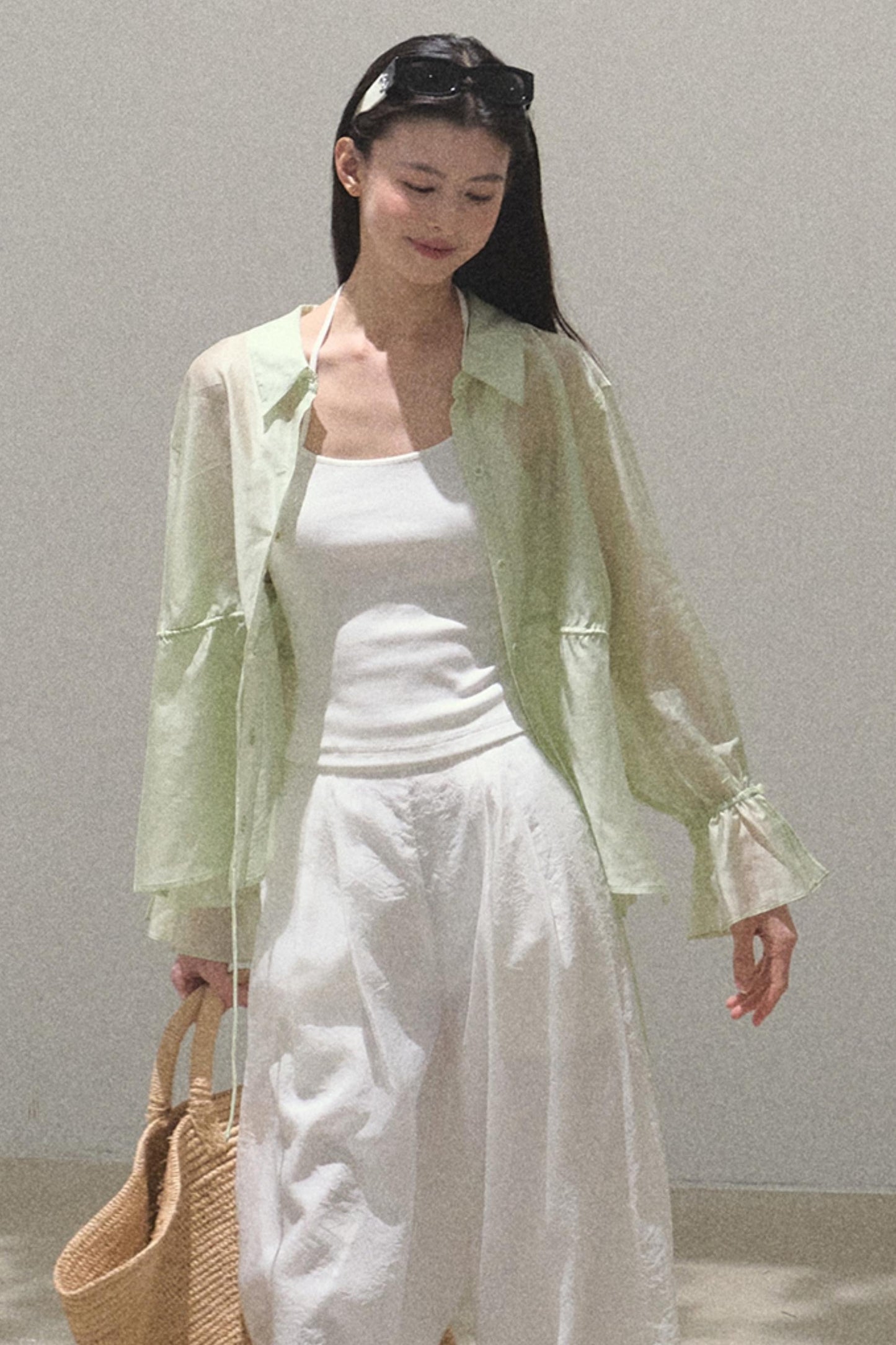 Iridescent Wide-Leg Trousers