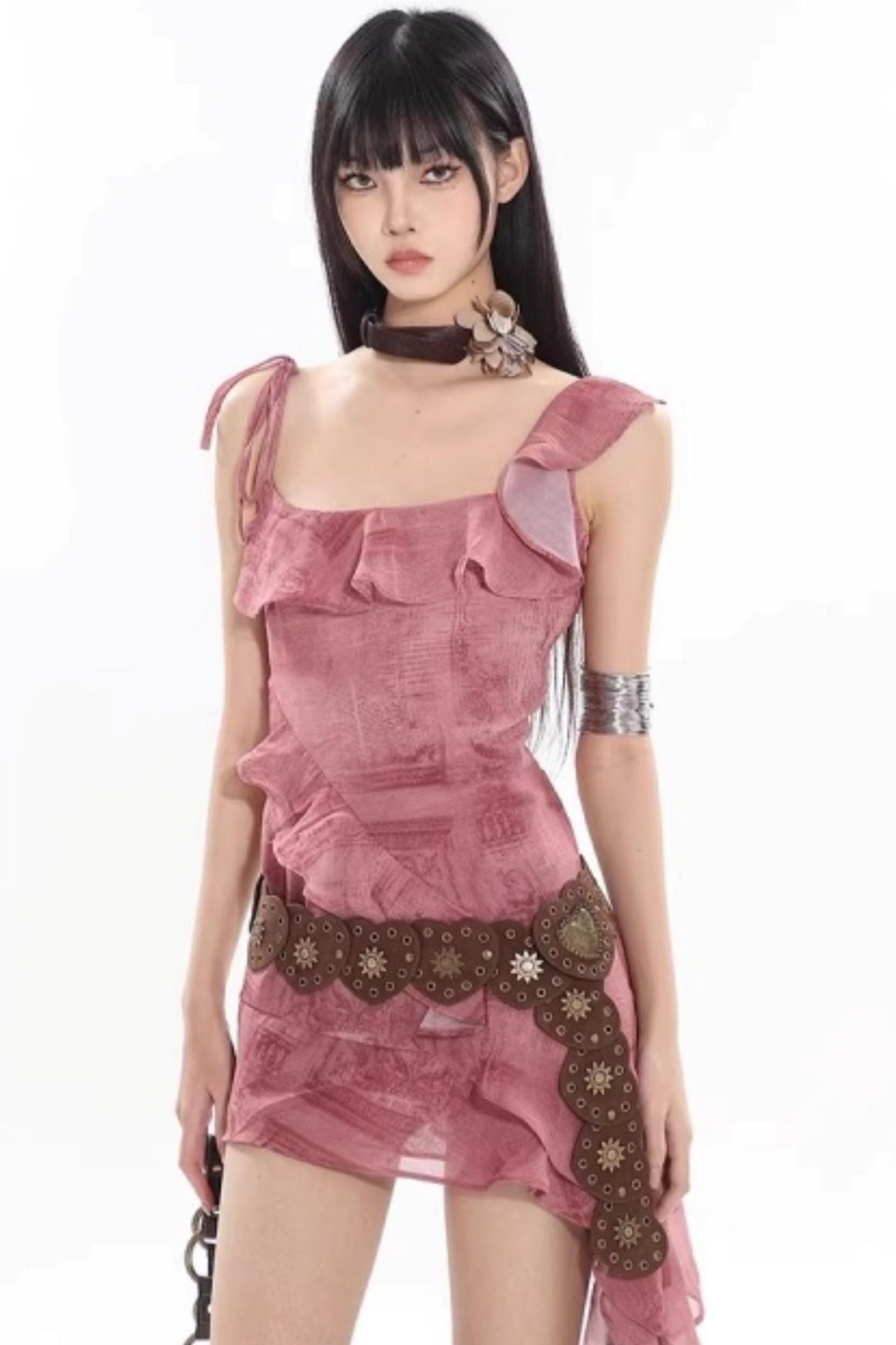 Retro Slim-Fit Short Skirt Set-Up