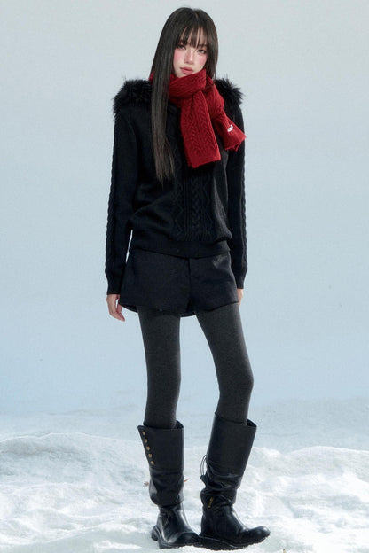 Vintage Wool Blend Knitted Scarf