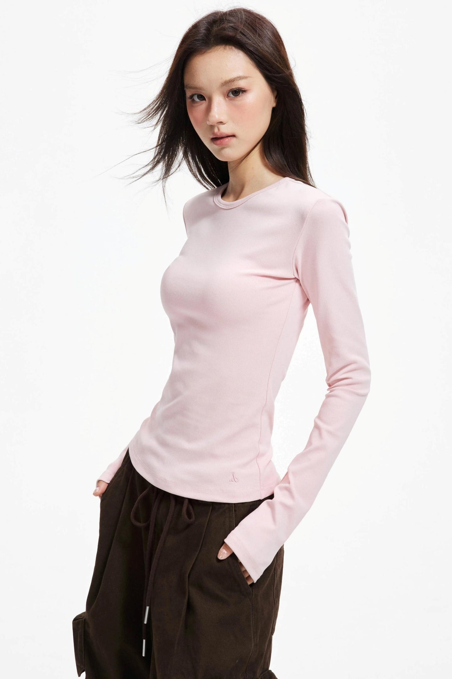 Slim Round Neck Long Sleeve Knitwear