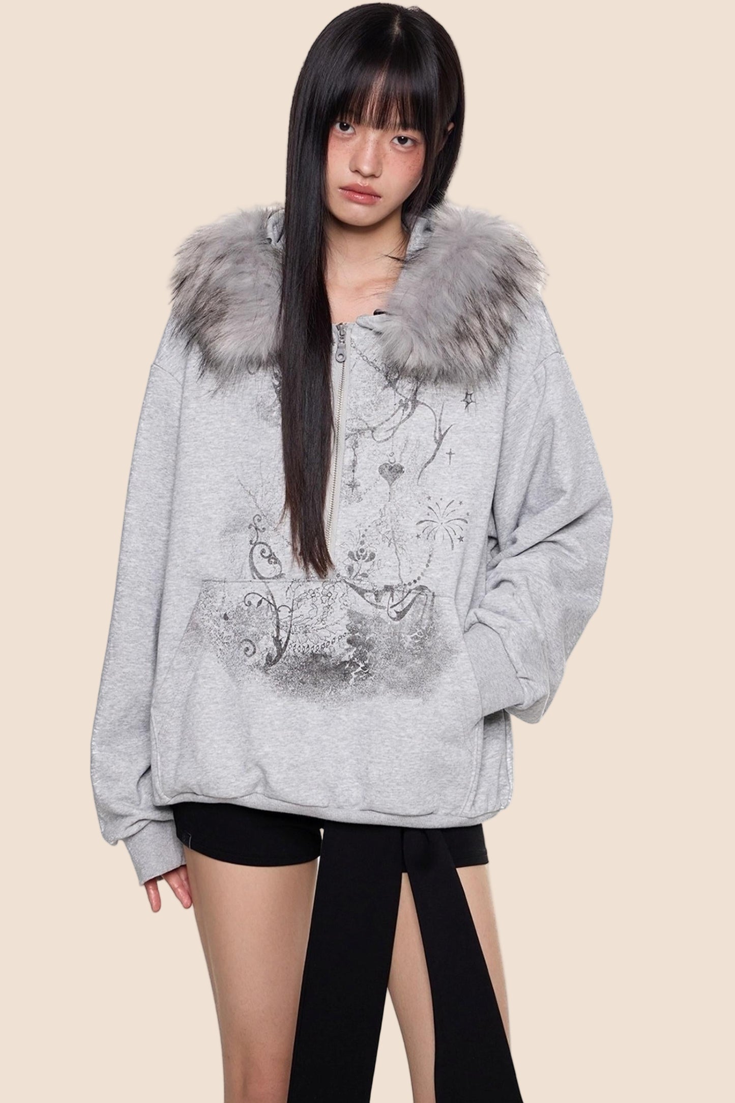 Graphic Print Luxury Hoodie Top