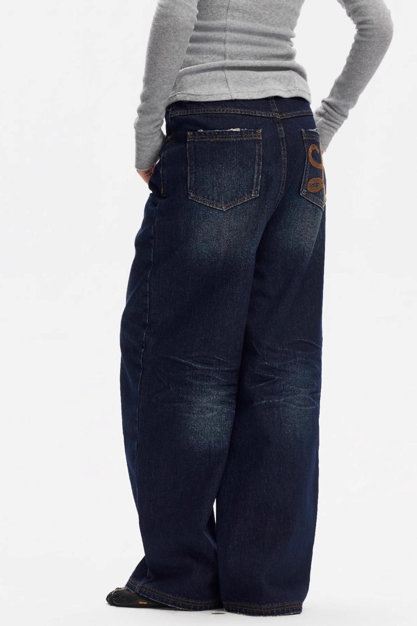 Vintage Yellow Distressed Jeans