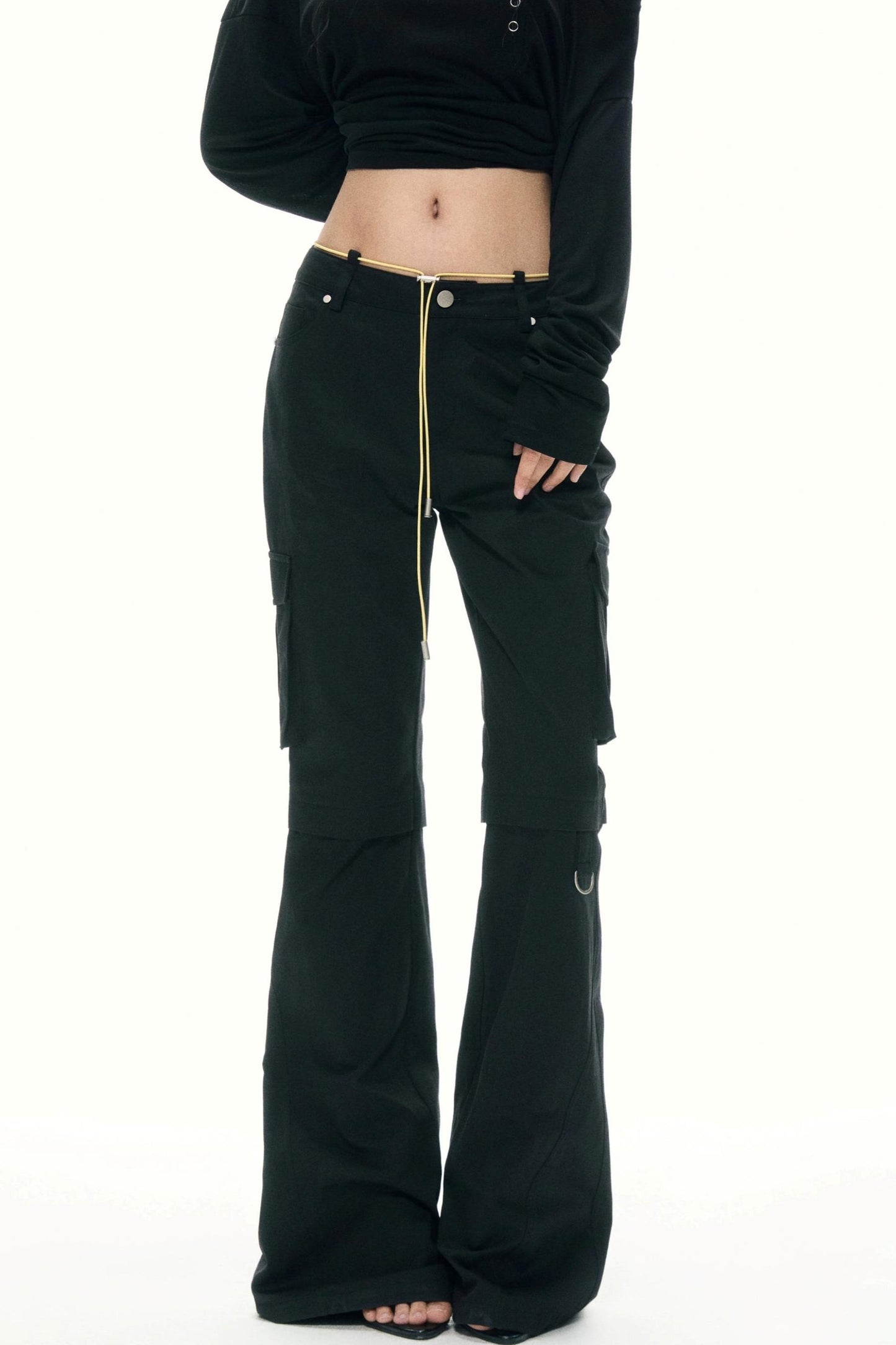 Retro Color-Block Flare Pants