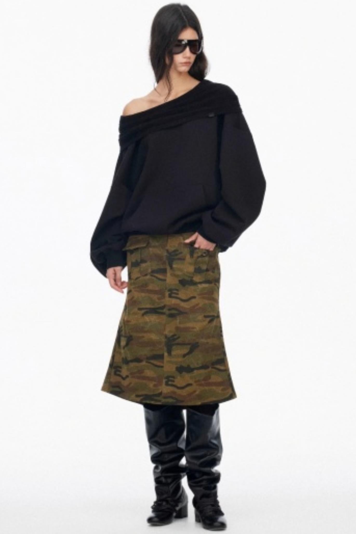 Vintage Camouflage Slimming Mermaid Skirt