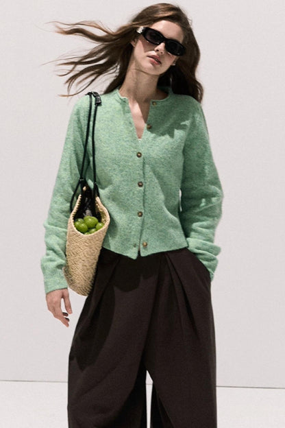 Tencel Wool Pleats Wide-Leg Pants