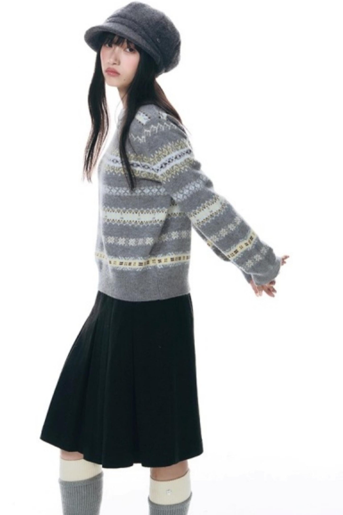 Fair Isle Jacquard Striped Sweater