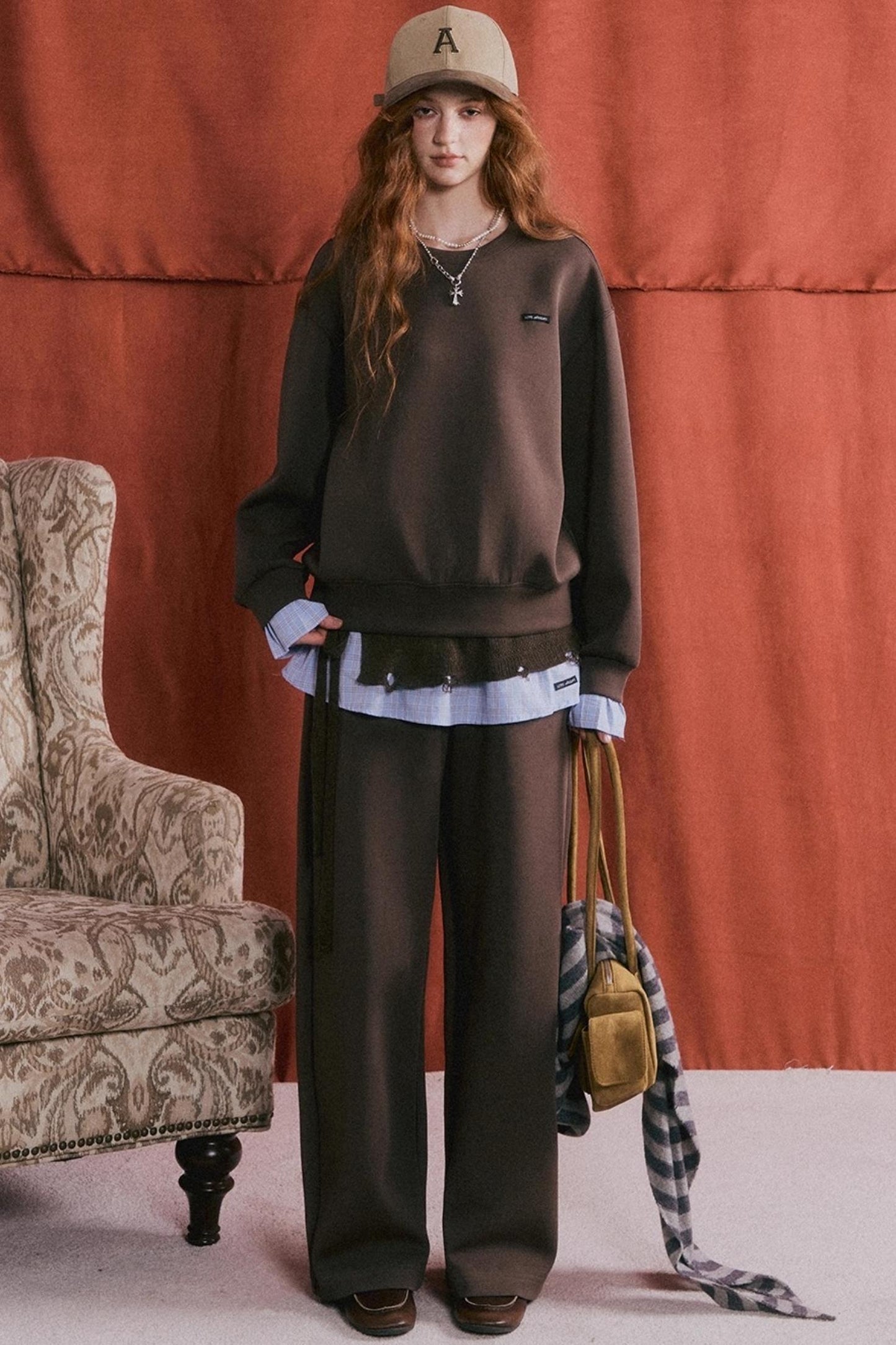 Plaid Patchwork Sweater Set-Up