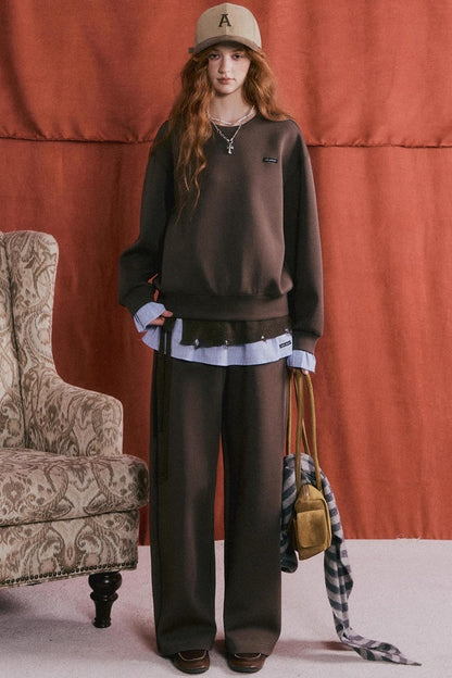 Plaid Patchwork Sweater Set-Up