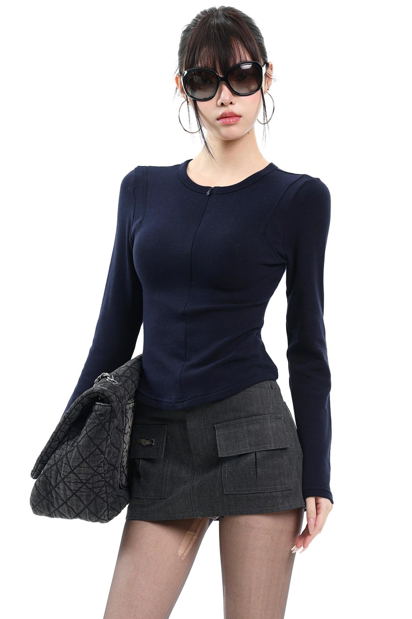 Black Slim-Fitting Sweater