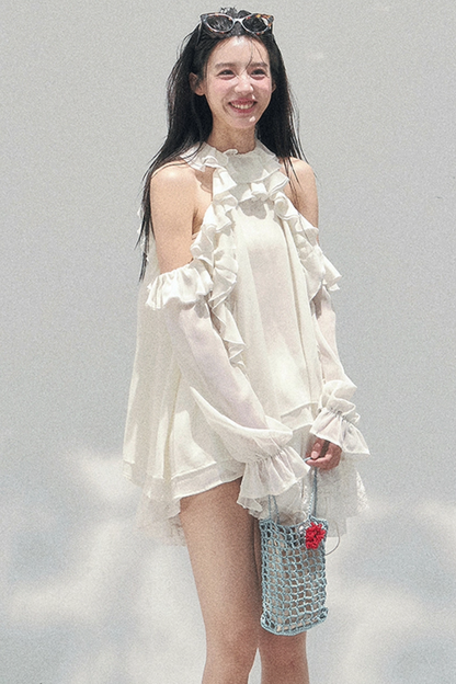 Ruffled Edge Off-Shoulder Top