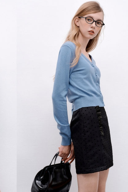 Gentle Polka Dot Ruffled Skirt