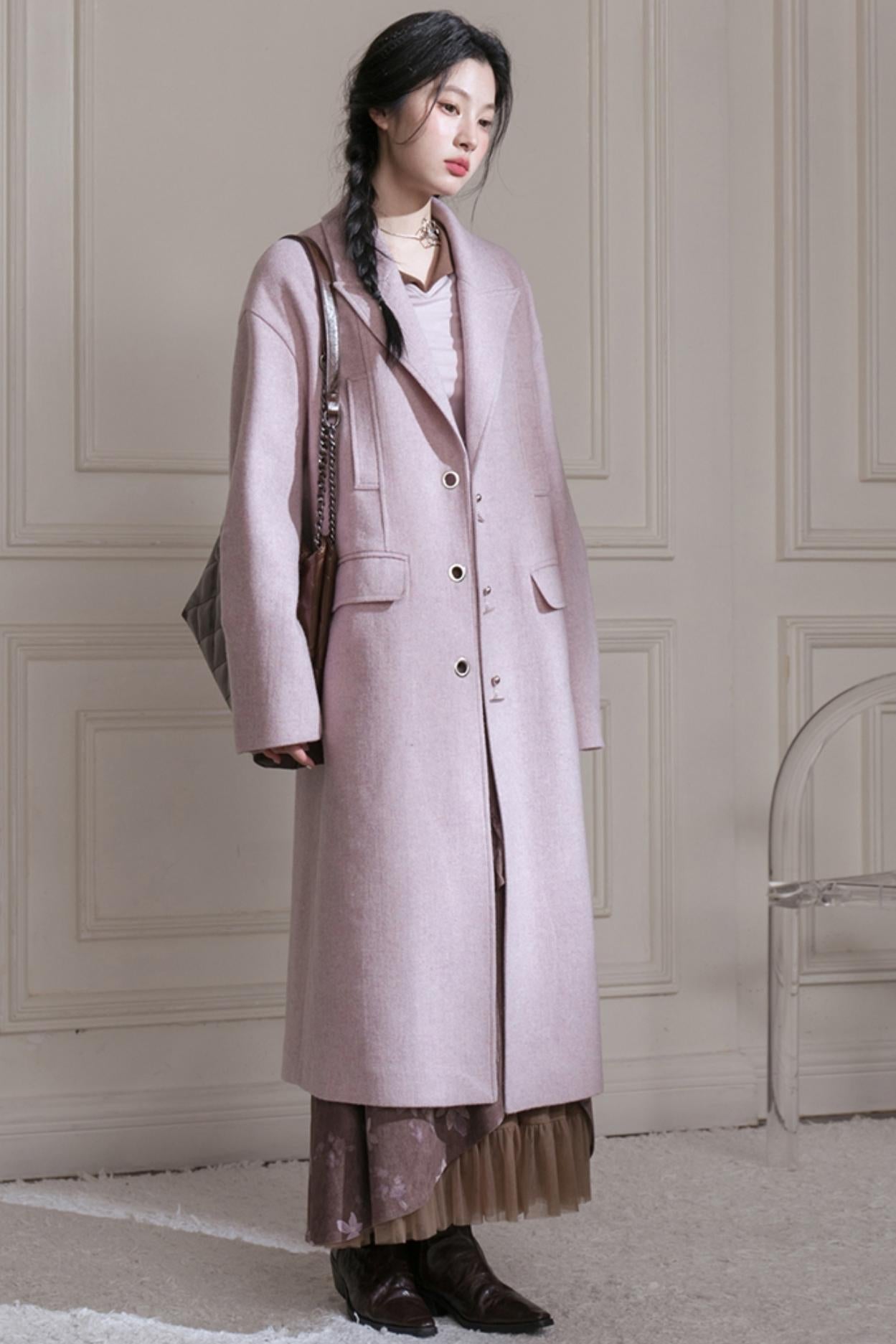 Herringbone Tweed Coat