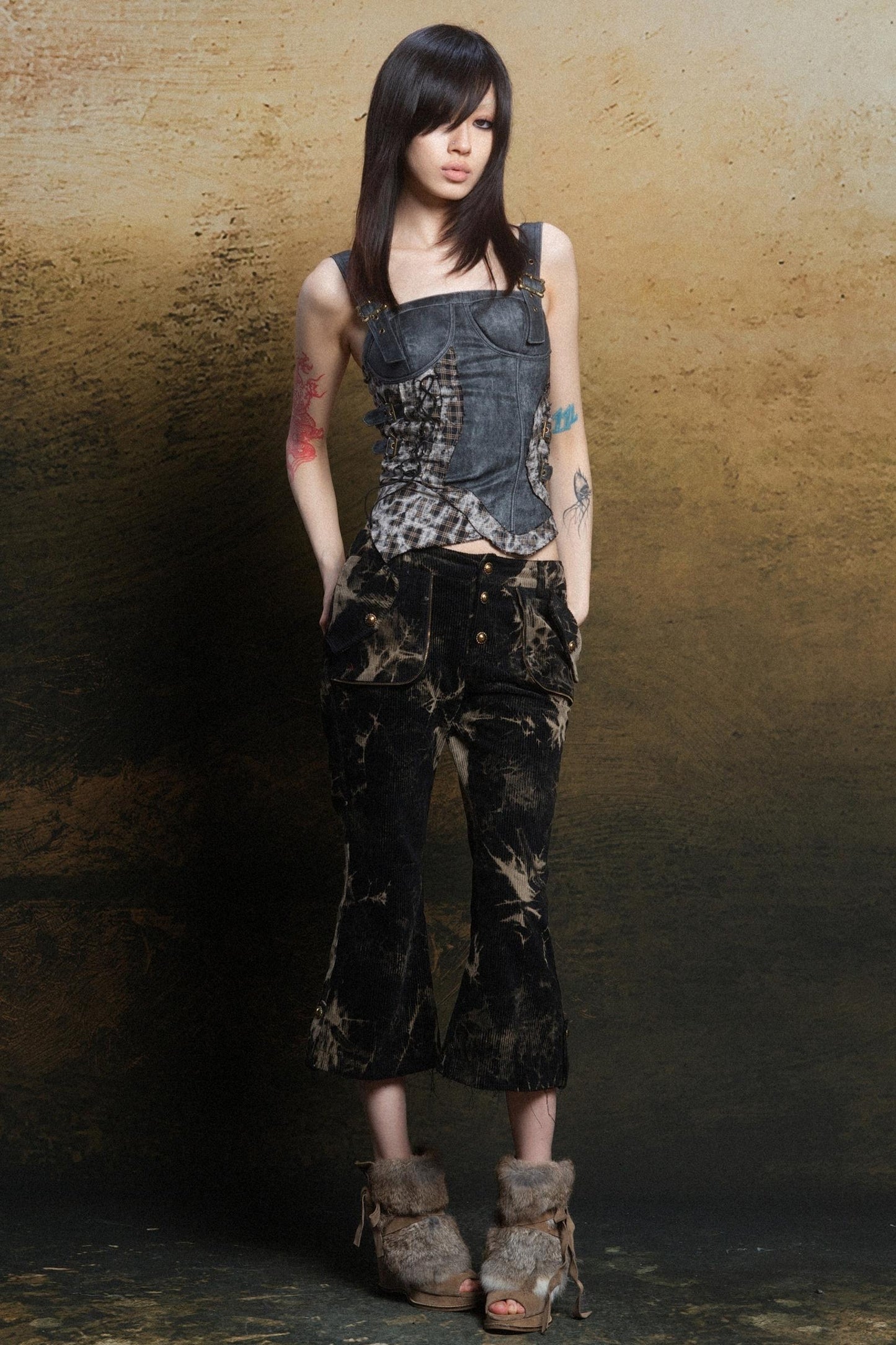 Tight Check Crop Top