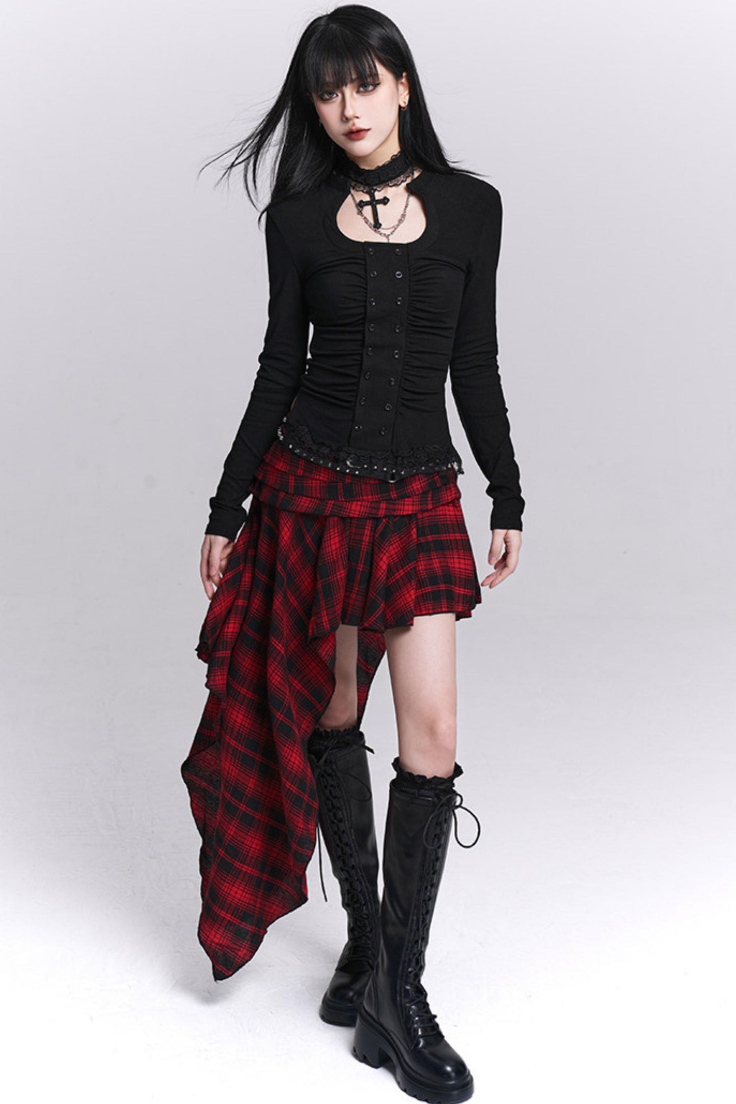 Gothic Waist-Cinching Top