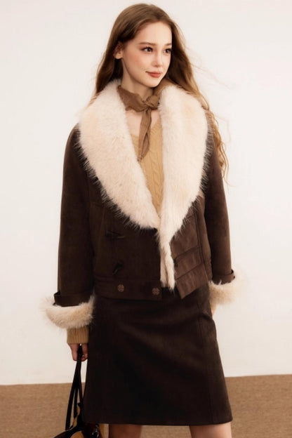 Faux Fur Suede Winter Coat