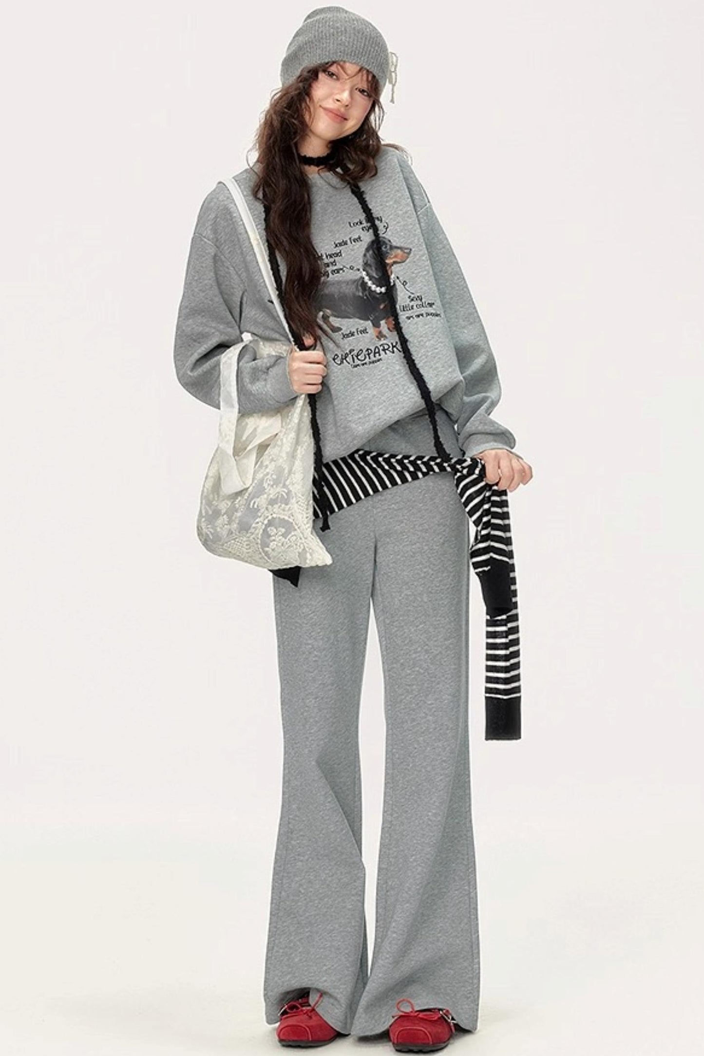 Flared High-Waisted Pants