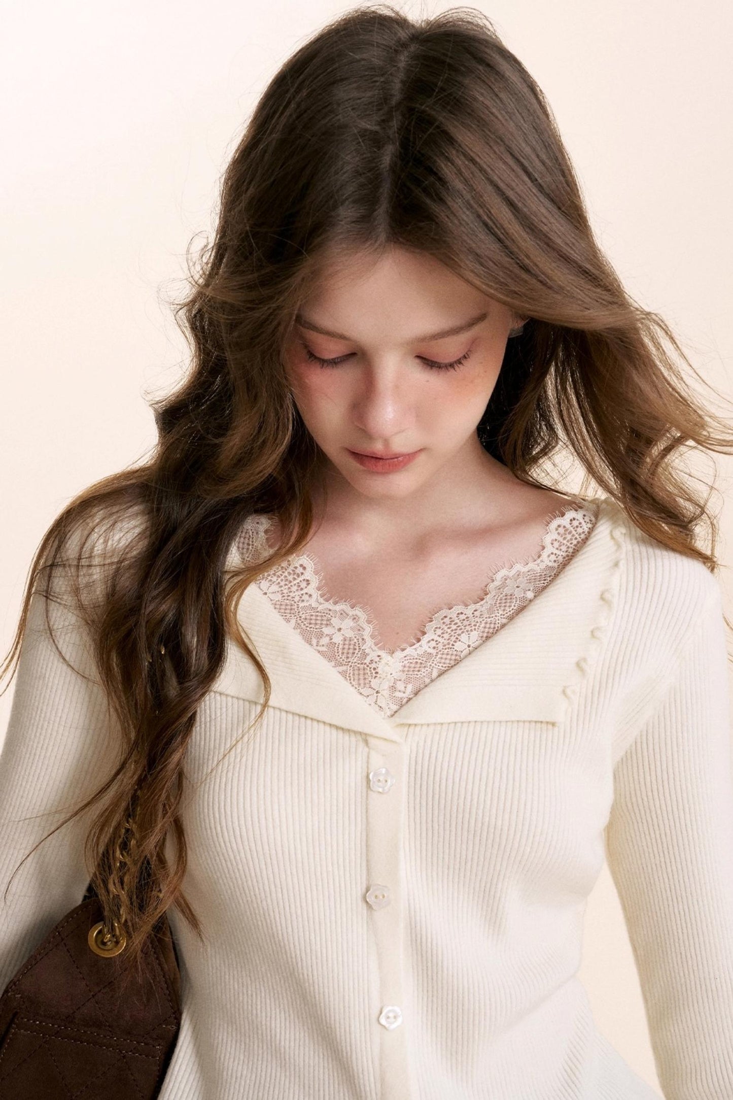 Romantic Lace Ruffled Knit Top