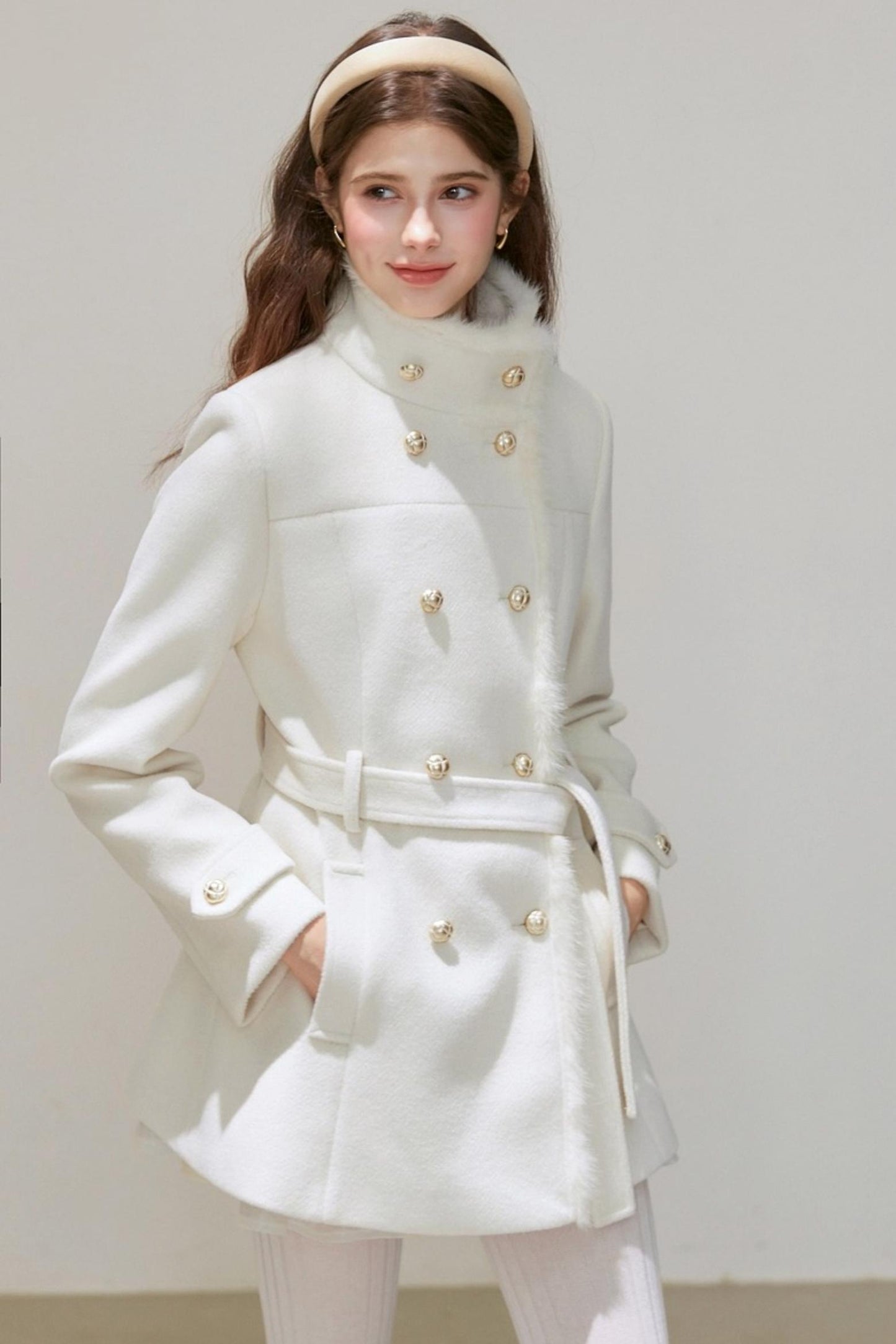 Winter Woolen Waist Slimming Coat