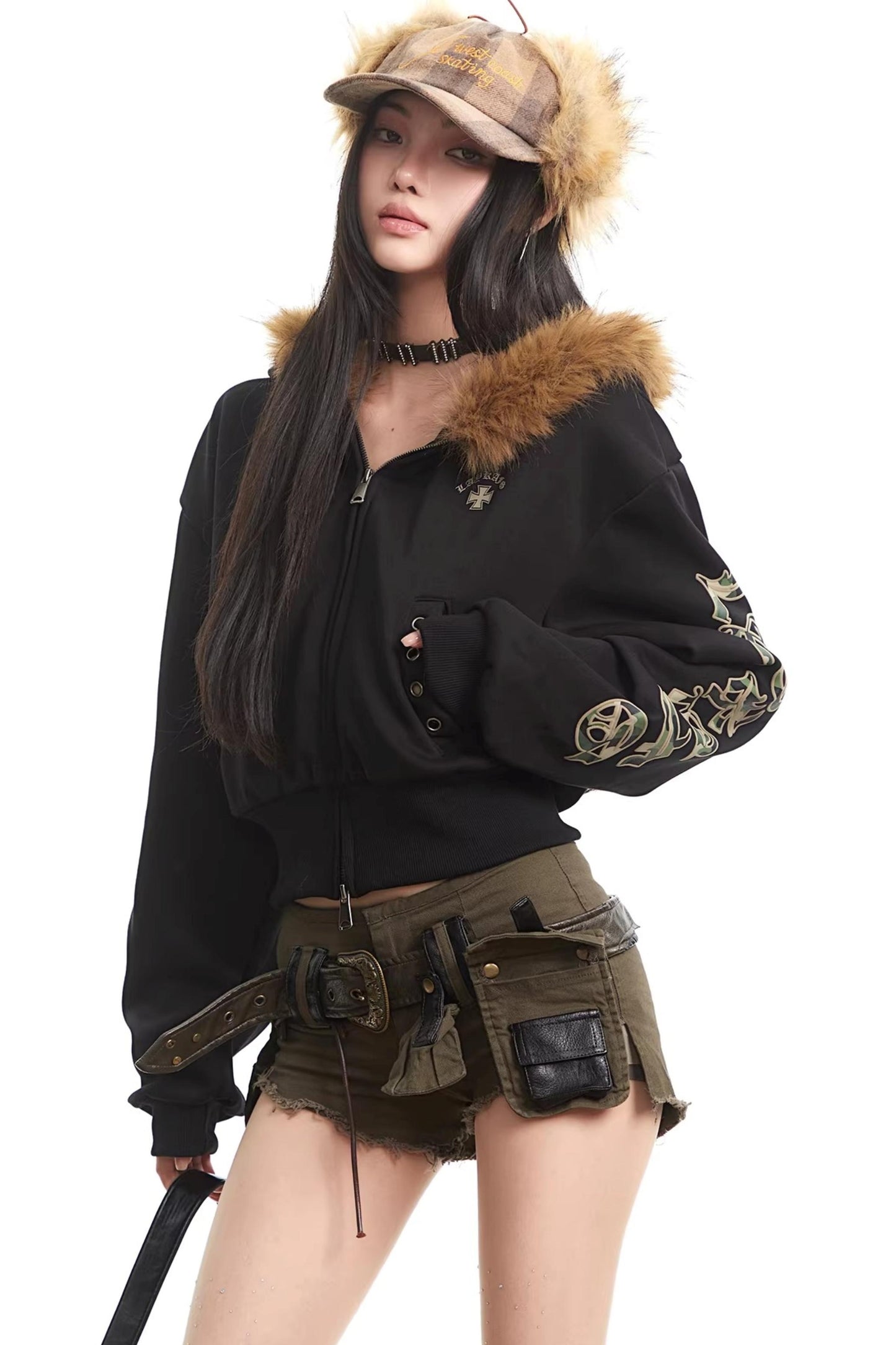 Light Gray Hooded Cardigan Jacket