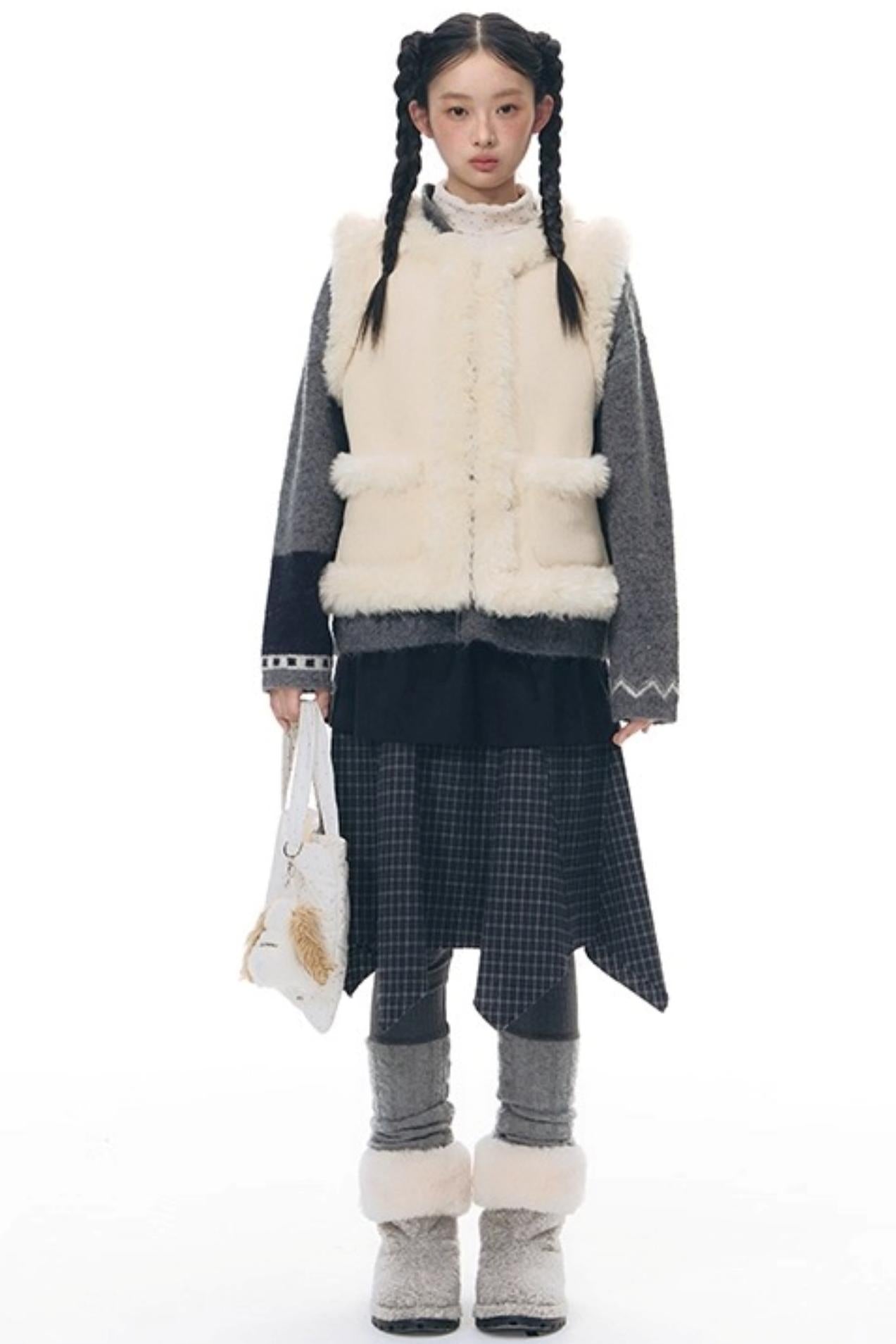 Doll Collar Knitted Cardigan