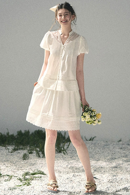 Moonlight Lace Top Two-Piece Set-Up