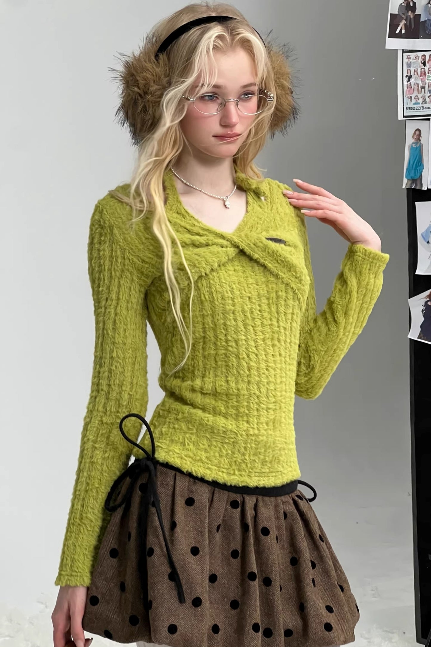 Retro Knit Halter Sweater