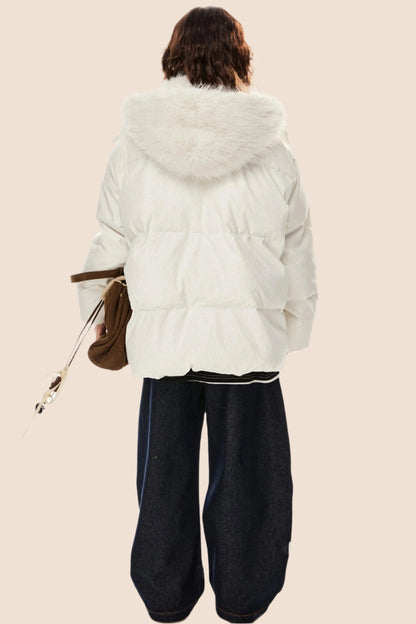 Hooded Thickened White Duck Down Jacket