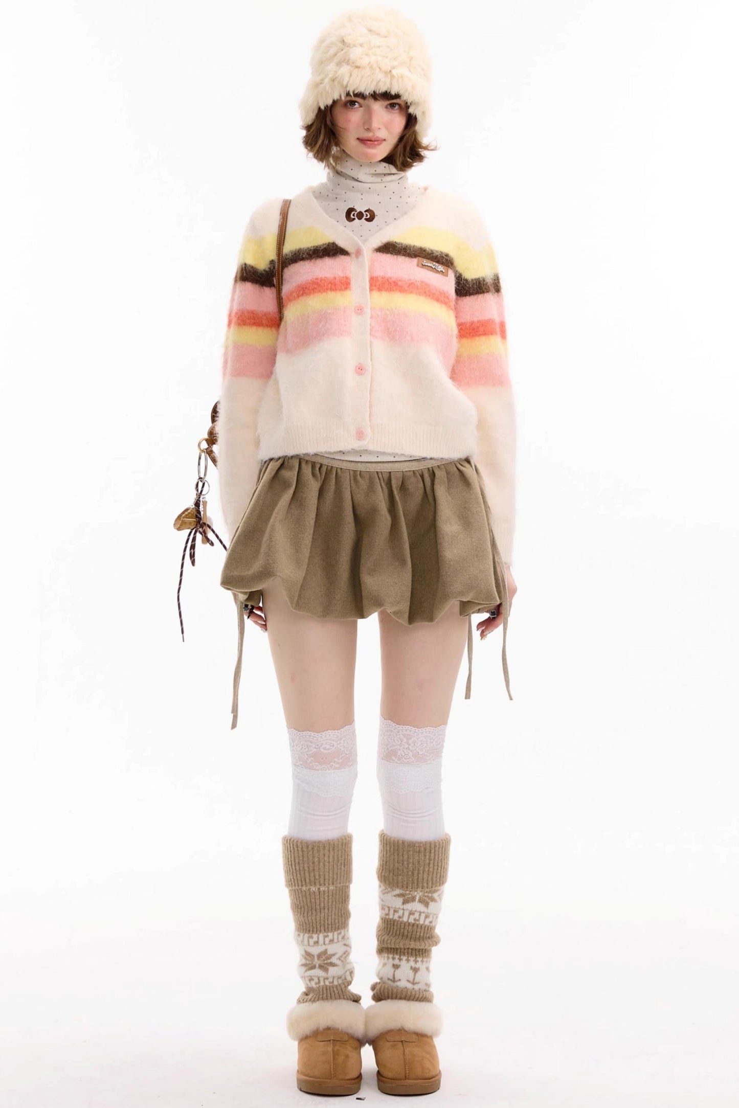 Autumn High-Waisted Woolen A-Line Skirt