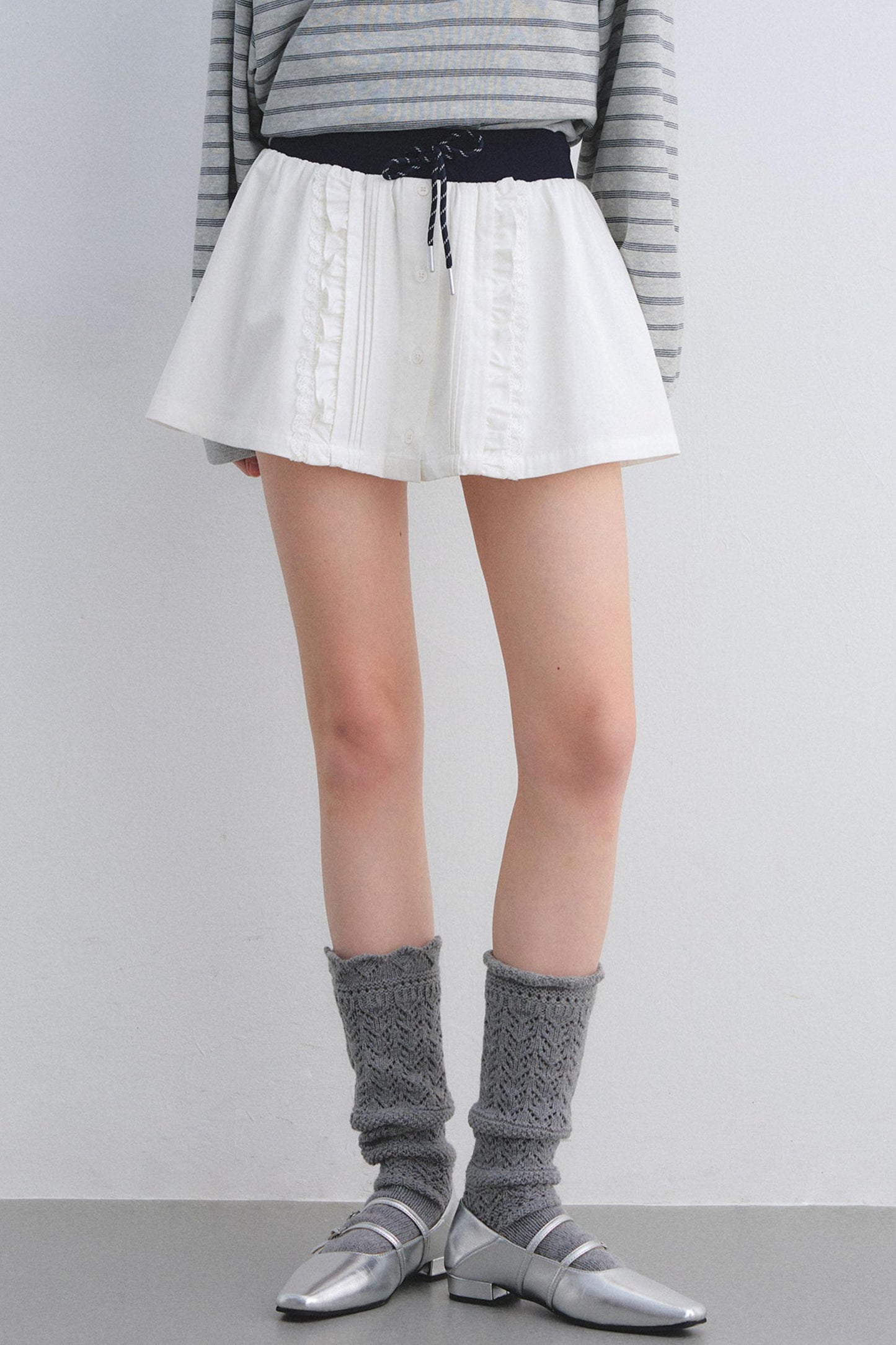 Lace Trim Patchwork Skirt