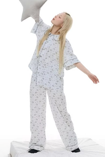 Pony-Printed Matching Pajama Set