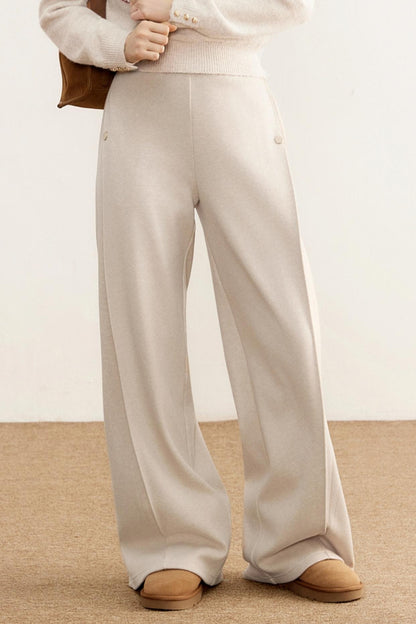 Winter Composite Fleece Wide-Leg Pants
