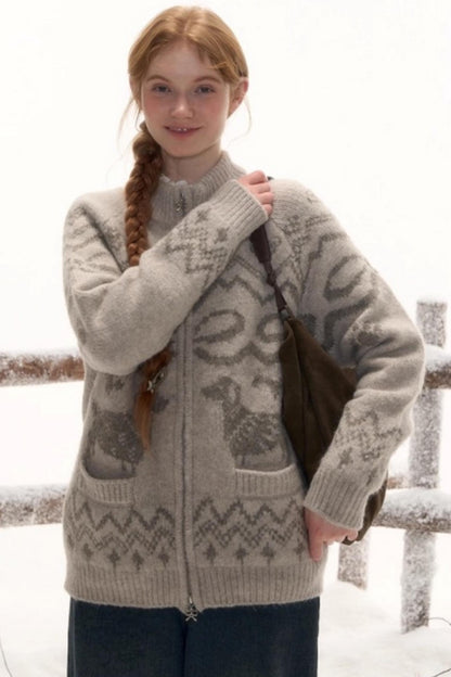 Light Bow-Knot Knit Cardigan Set-Up