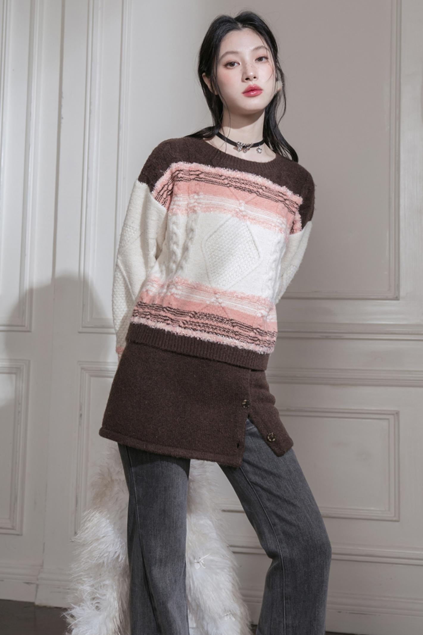 Sunset Gradient Knit Top & Skirt Set