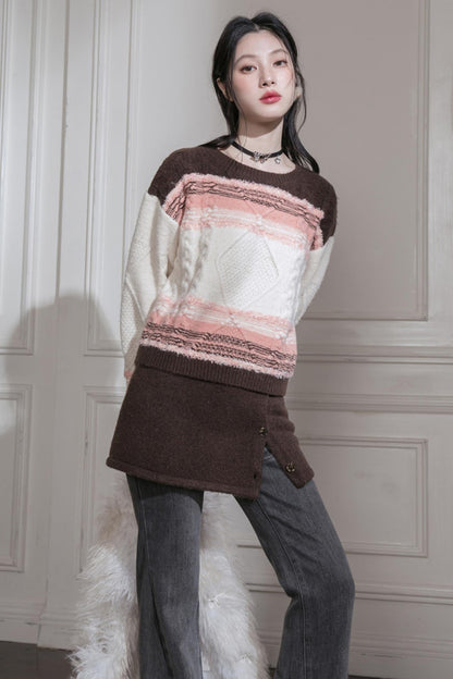 Sunset Gradient Knit Top & Skirt Set