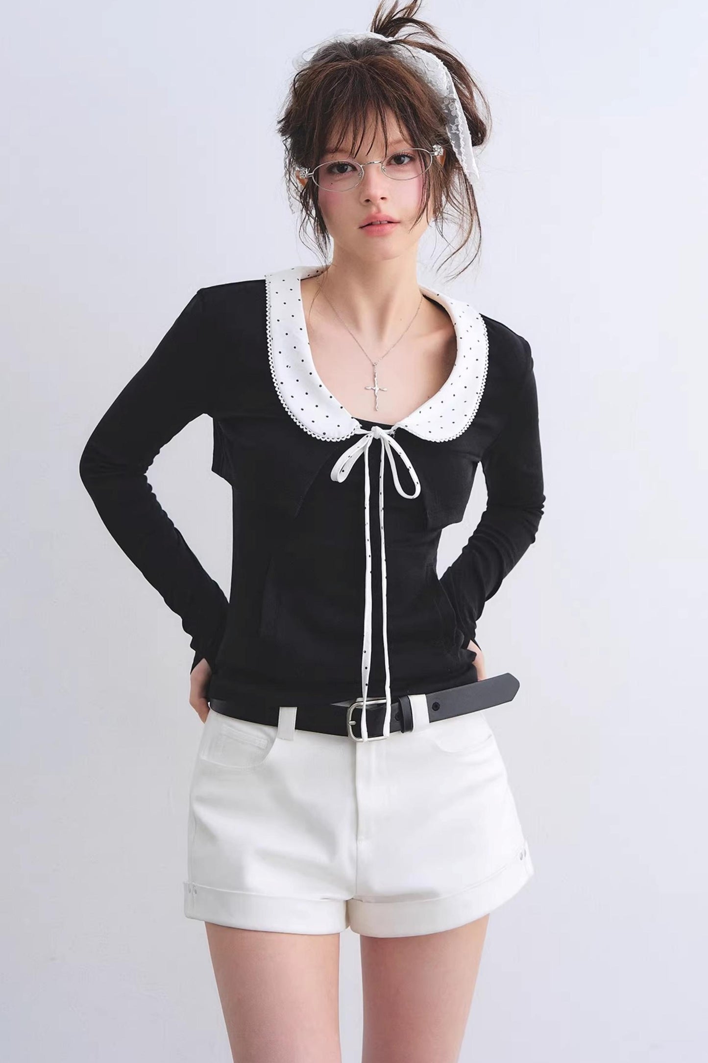 Polka Dot Lace Cardigan Set