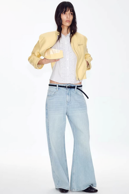 Retro Yellow Leather Jacket