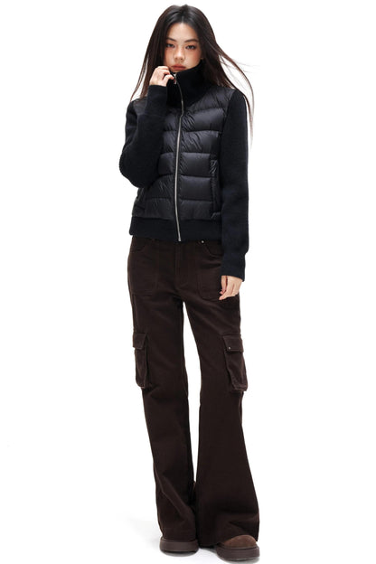 Ribbed Knitted Patchwork Jacket