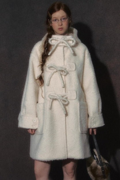 College Hooded Thick Woolen Jacket