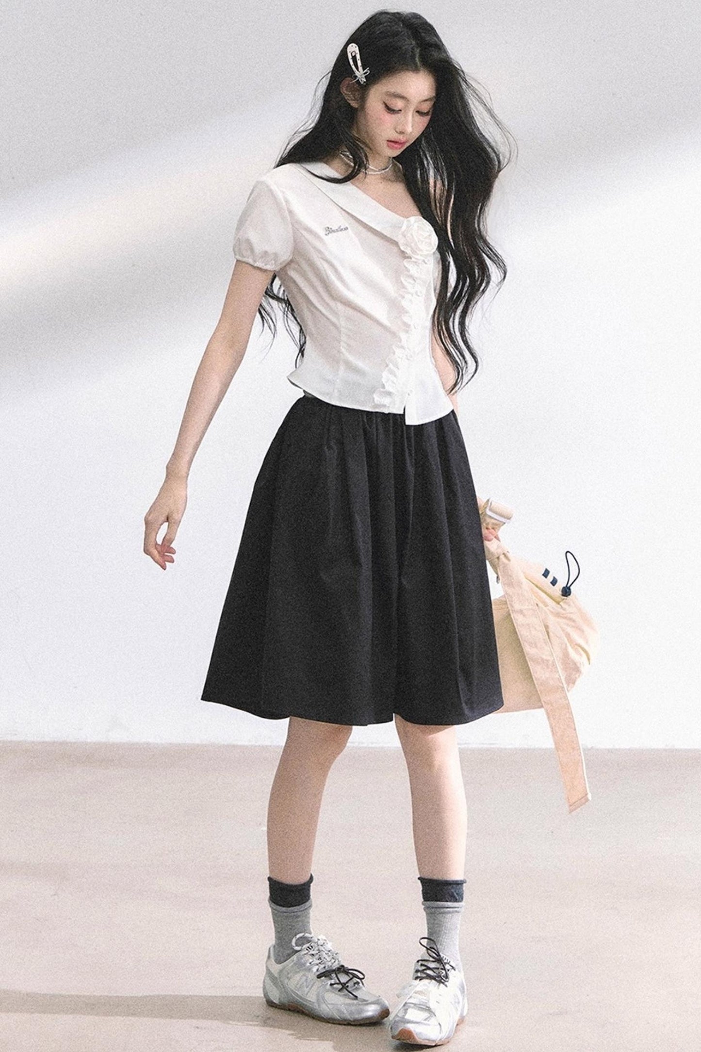 White Gardenia Lace Off-the-Shoulder Shirt